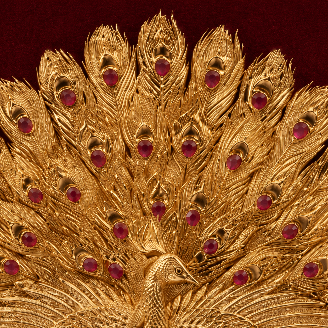 Golden Peacock Decorative Wall Frame