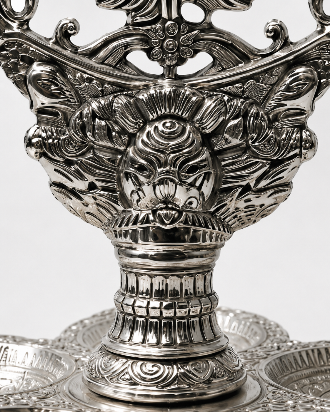 Antique German Silver Lakshmi Diya