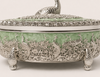 German Silver Peacock Enamel Decorative Storage Box