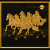 Golden Seven Running Horses Wall Frame