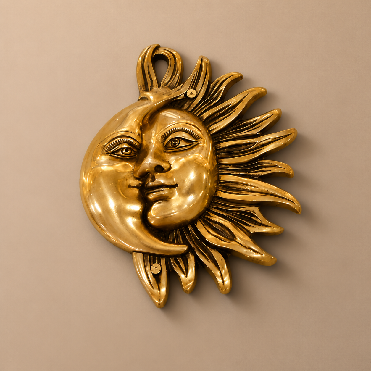 Sun & Moon Brass Wall Art Frame