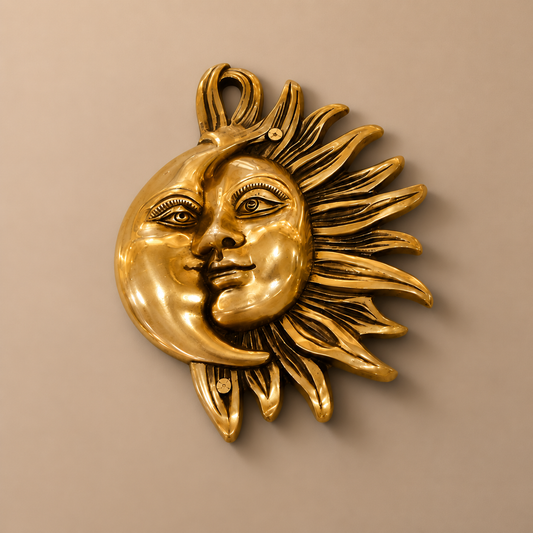 Sun & Moon Brass Wall Art Frame