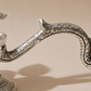 Silver Peacock Panchmukhi Diya with Decorative Handle