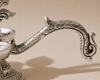 Silver Peacock Panchmukhi Diya with Decorative Handle