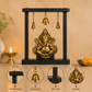 Lord Ganesha Hanging Bell Wooden Frame