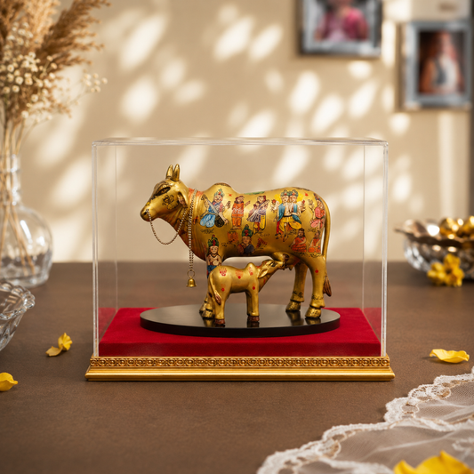 Pichwai Kamdhenu Cow & Calf Decorative Showpiece