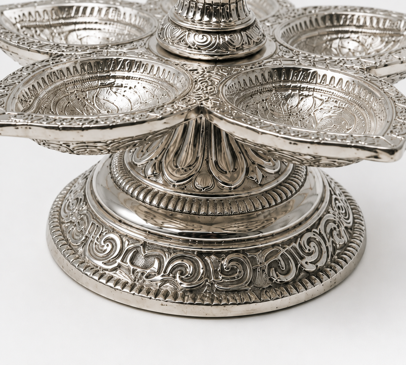 Antique German Silver Lakshmi Diya