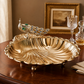 24K Gold-Plated Crystal Peacock Sea Shell Platter