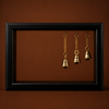 Nandi Brass Idol with Hanging Temple Bells Wooden Frame