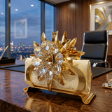 24K Gold Plated Crystal Flower Napkin Holder