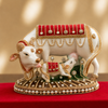 Kamdhenu Cow Idol Royal Pearl Decorative with Cabinet