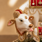 Kamdhenu Cow Idol Royal Pearl Decorative with Cabinet
