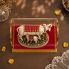 Kamdhenu Cow Idol Royal Pearl Decorative with Cabinet