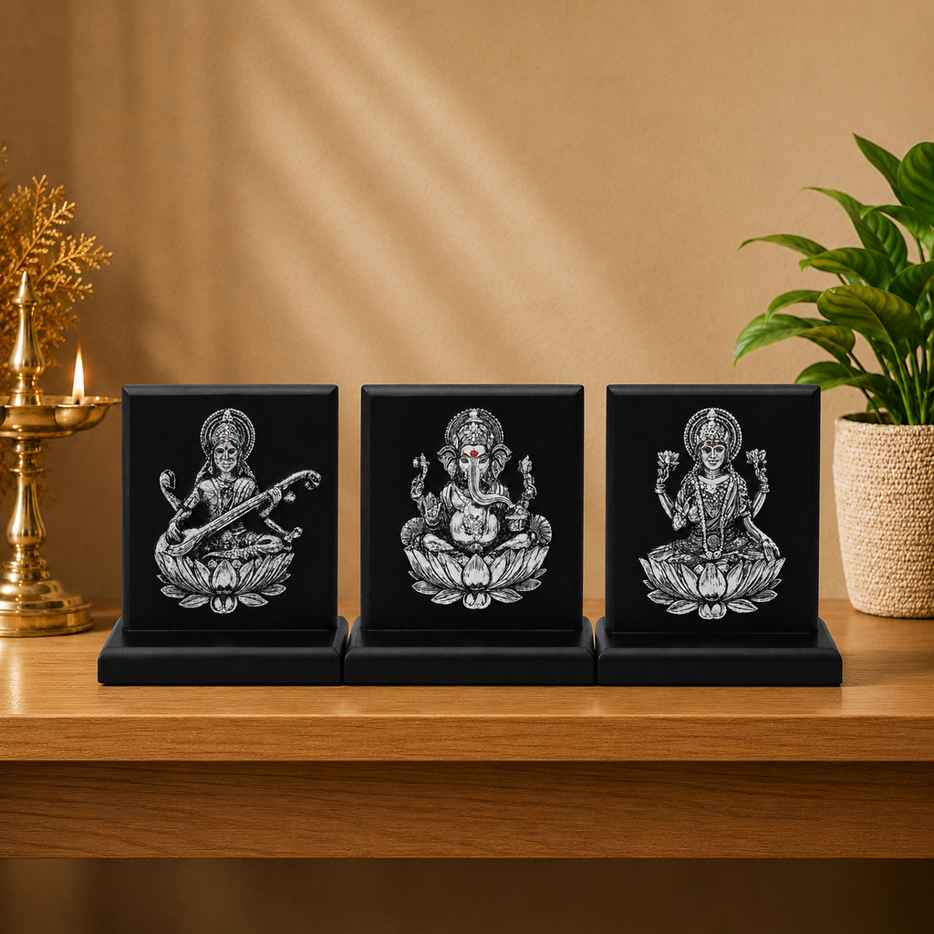 Premium Lord Ganesha Silver Finish Table Décor Idol