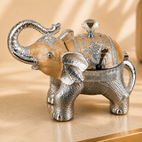 German Silver Elephant Enamel