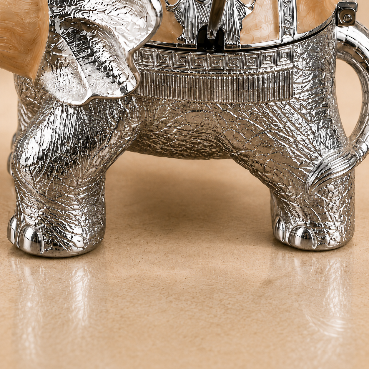 German Silver Elephant Enamel