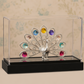 Royal Silver Crystal Peacock Decorative Showpiece with Premium Display Case