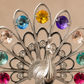 Royal Silver Crystal Peacock Decorative Showpiece with Premium Display Case