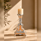 German Silver Enamel Candle Holder Set