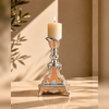 German Silver Enamel Candle Holder Set