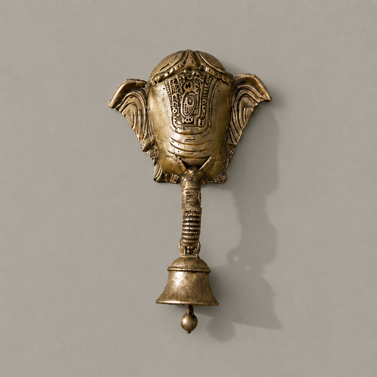 Lord Ganesha Brass Wall Bell Frame
