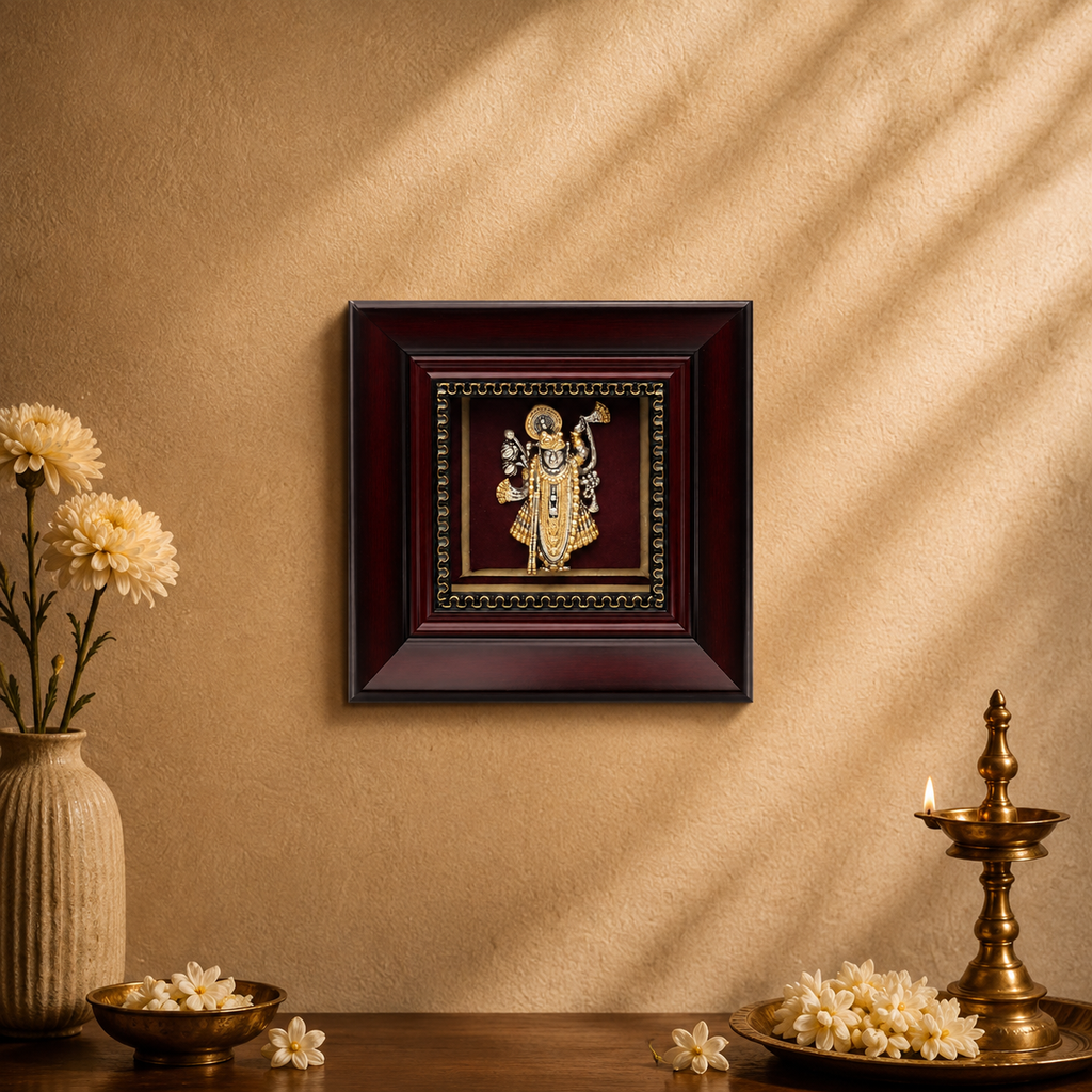 925 Silver Lord Vishnu Premium Framed Wall Décor