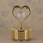 Golden Heart Crystal Rotating Music Box / Decorative Tabletop Ornament