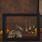 Nandi Brass Idol with Hanging Temple Bells Wooden Frame