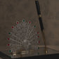 Luxury Peacock Visiting Card Holder with Pen Stand