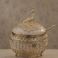 Premium Gold-Tone Peacock Decorative Serving Bowl with Lid & Spoon