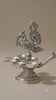 Silver Peacock Panchmukhi Diya with Decorative Handle