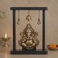 Lord Ganesha Hanging Bell Wooden Frame