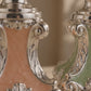 German Silver Enamel Candle Holder Set