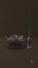 Premium Silver Finish Lotus Diya & Decorative Bell Set with Pink Stone-Style Base & Display Box