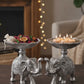 Antique Silver Elephant Bowl Holder Set – Pair