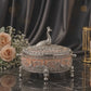 German Silver Peacock Enamel Decorative Storage Box