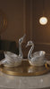 German Silver Swan Candle Holder Set