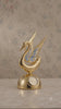 Golden Swan Crystal Figurine with Integrated Table Clock